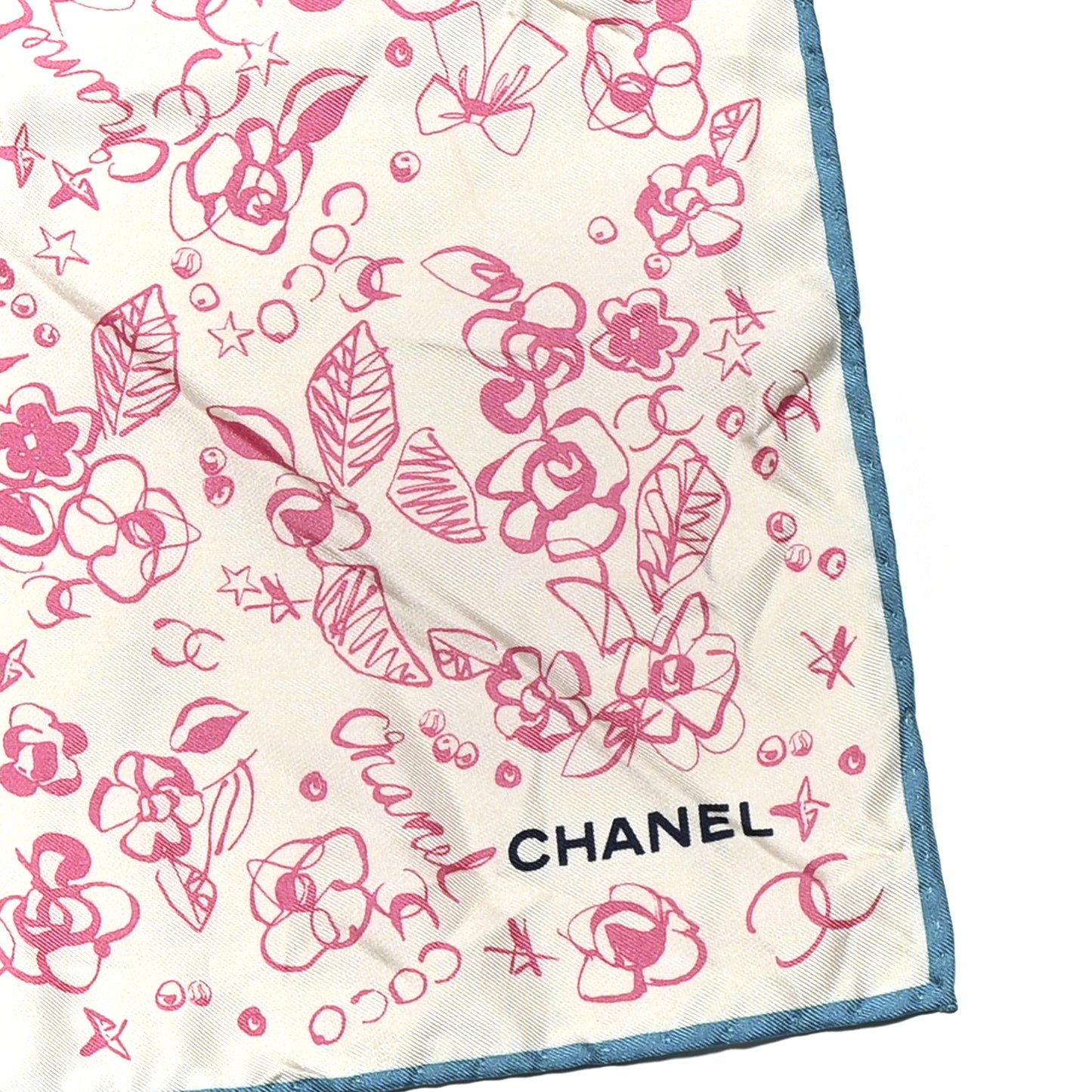 Silk CC Floral Square Scarf Multicolor