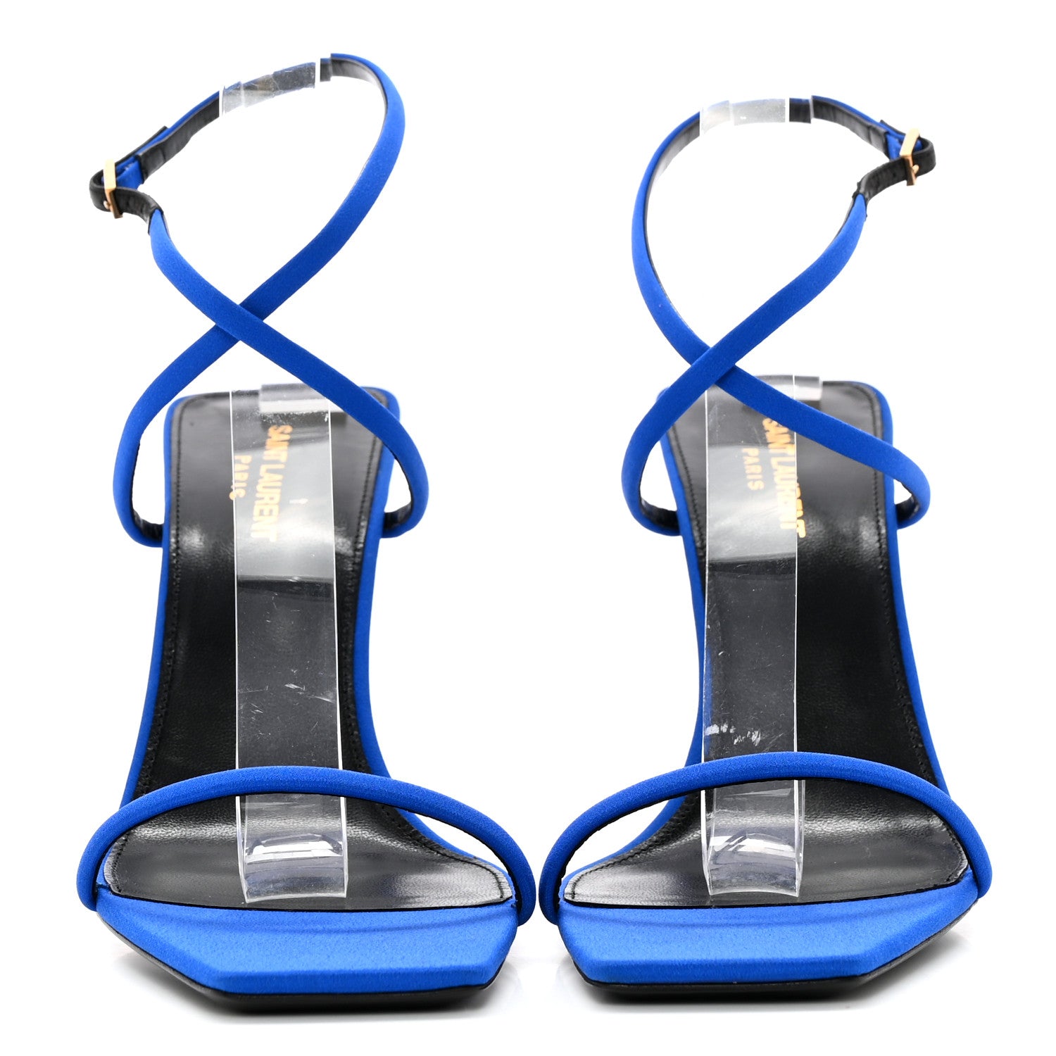 Saint Laurent Silk Crepe Baliqua 95 Sandals 41 Picasso Blue 2 of 8