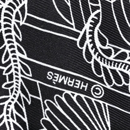 Hermes Silk Animapolis Twilly Black White 4 of 4