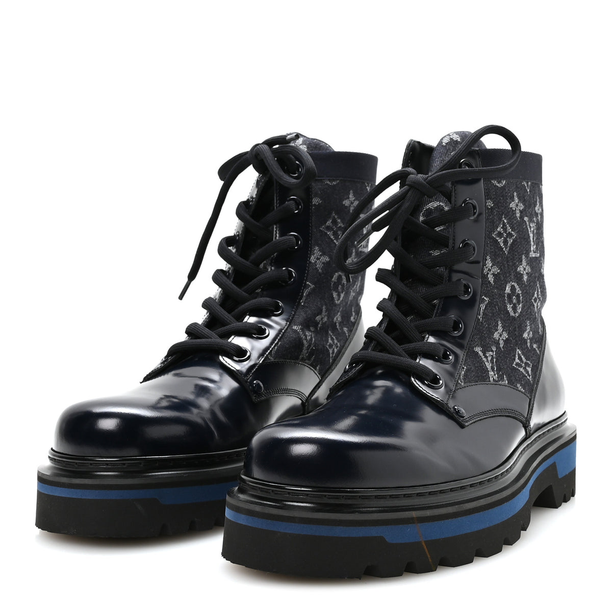 Louis Vuitton Denim Mens LV Ranger Ankle Boots 9 9 Dark Blue 4 of 9