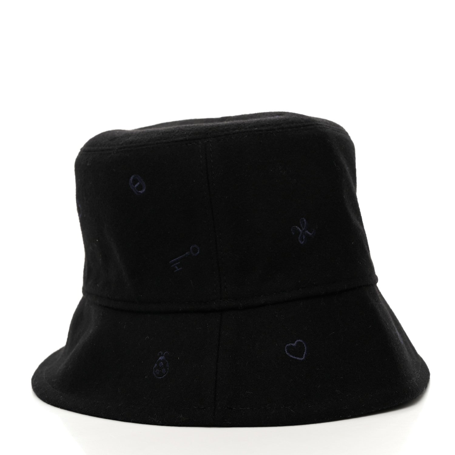 Hermes Cashmere Debbie Charms Bucket Hat 58 Black 5 of 8