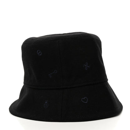 Hermes Cashmere Debbie Charms Bucket Hat 58 Black 5 of 8
