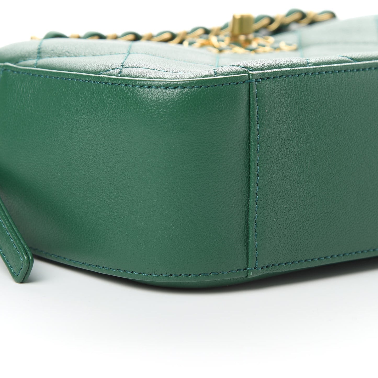 Goatskin Quilted 19 Camera Case Green