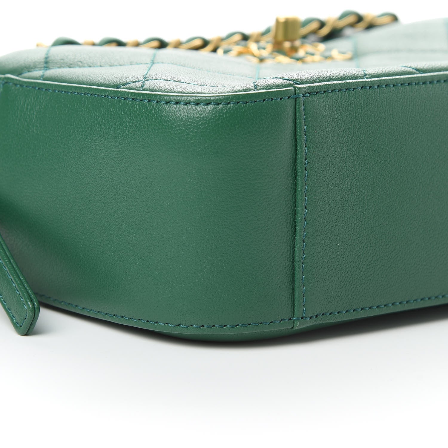 Chanel Goatskin Quilted 19 Camera Case Green 10 of 12