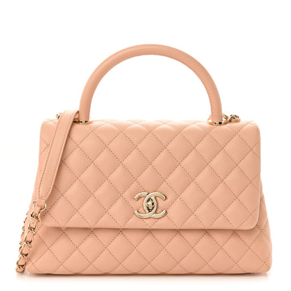 Chanel Caviar Quilted Small Coco Handle Flap Rose Clair 1 of 10