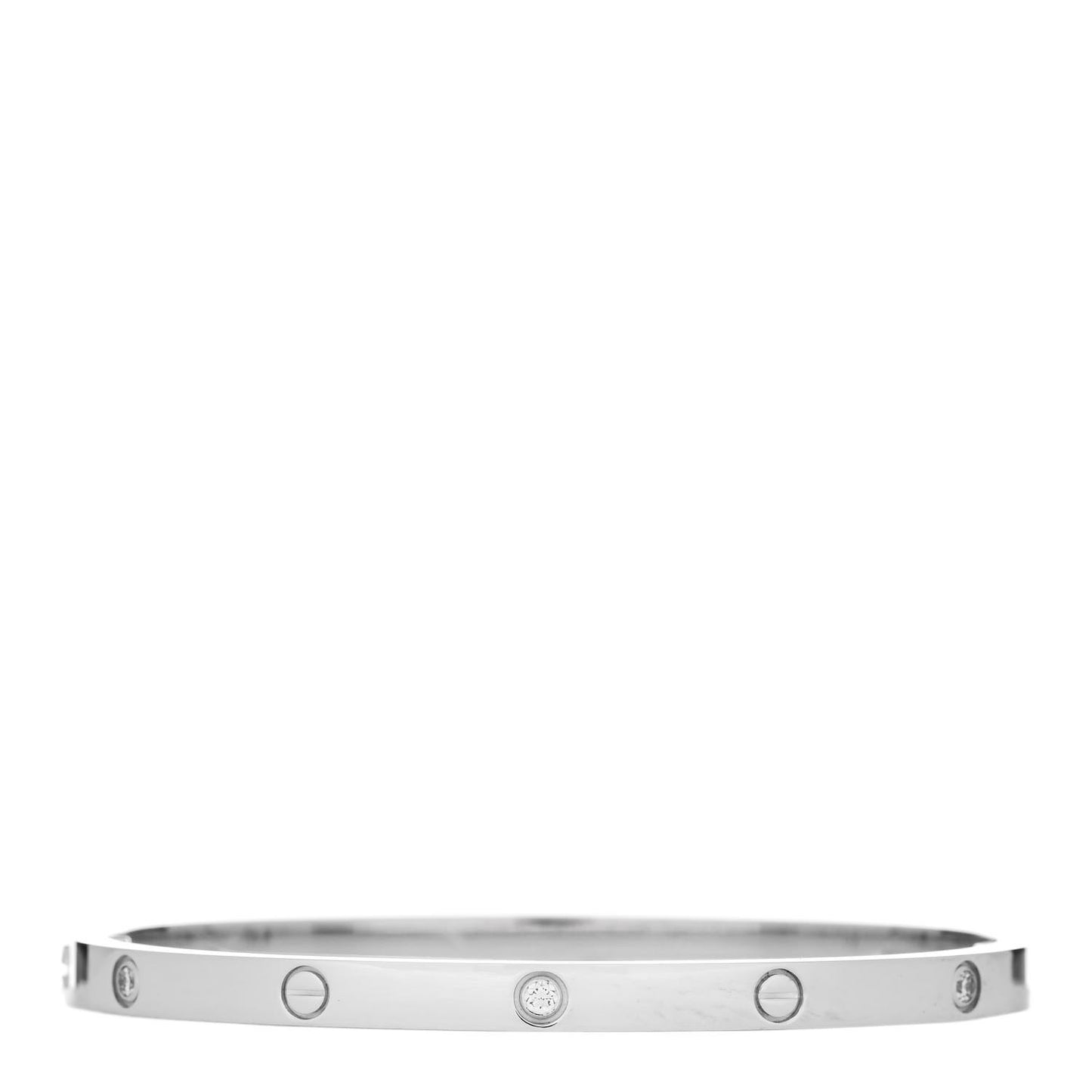 18K White Gold 6 Diamond Small LOVE Bracelet 15