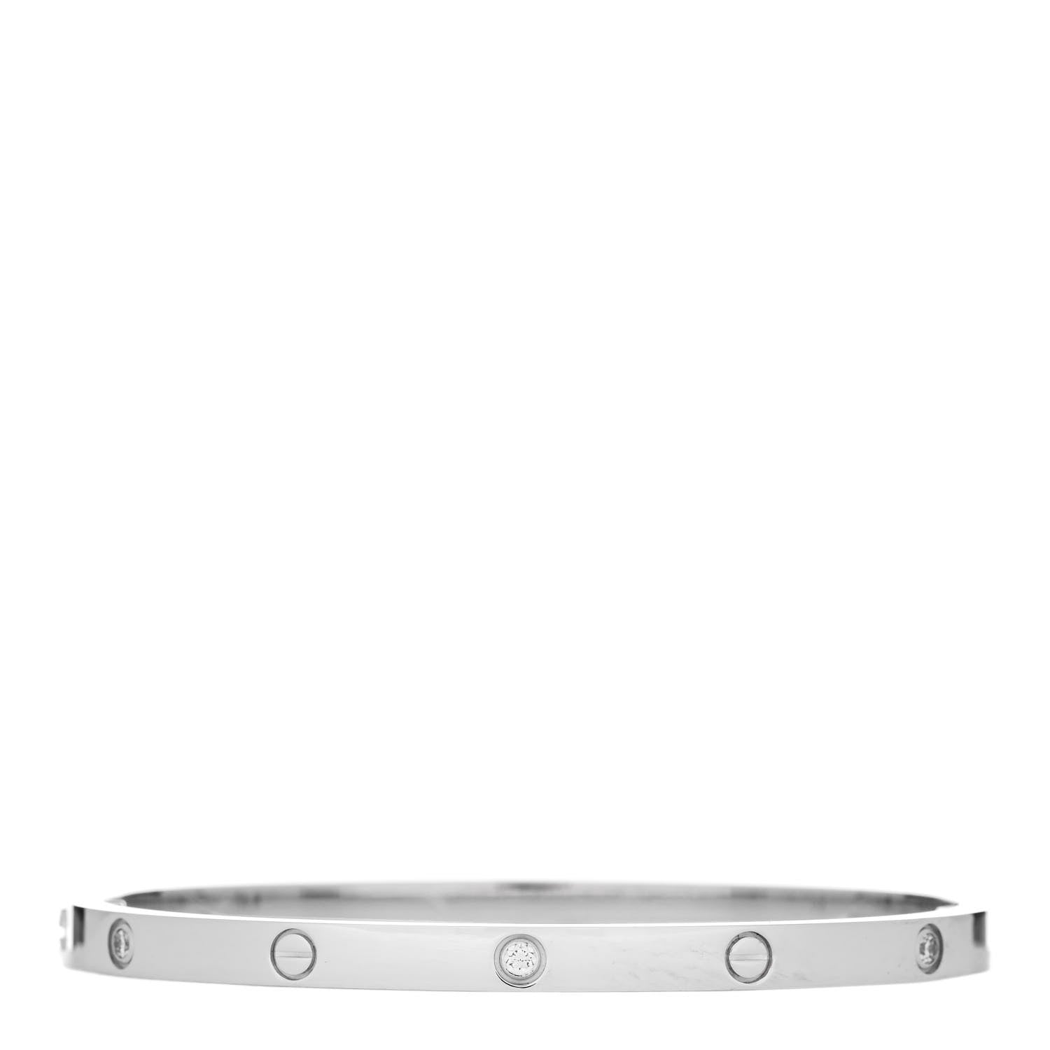 Cartier 18K White Gold 6 Diamond Small LOVE Bracelet 15 2 of 5