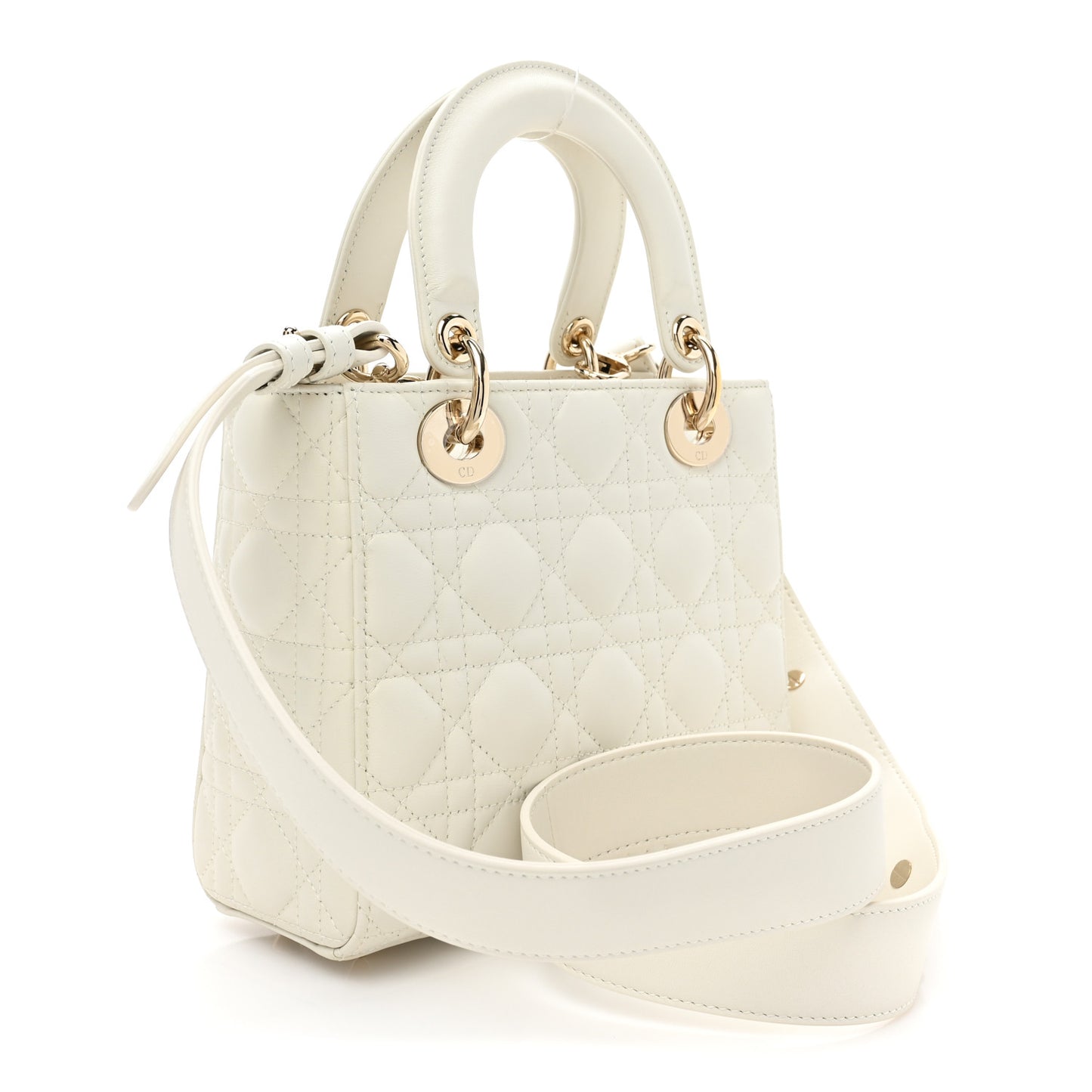 Lambskin Cannage Small My ABCDior Lady Dior White