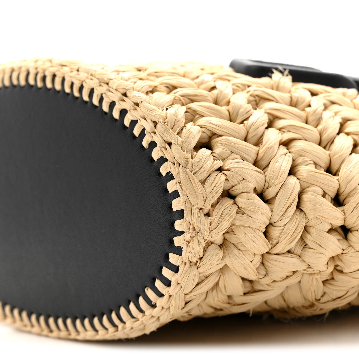 Bottega Veneta Raffia Calfskin Small Arco Basket Black 11 of 12