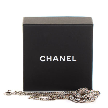 Chanel Crystal Camellia CC Necklace Silver 7 of 7