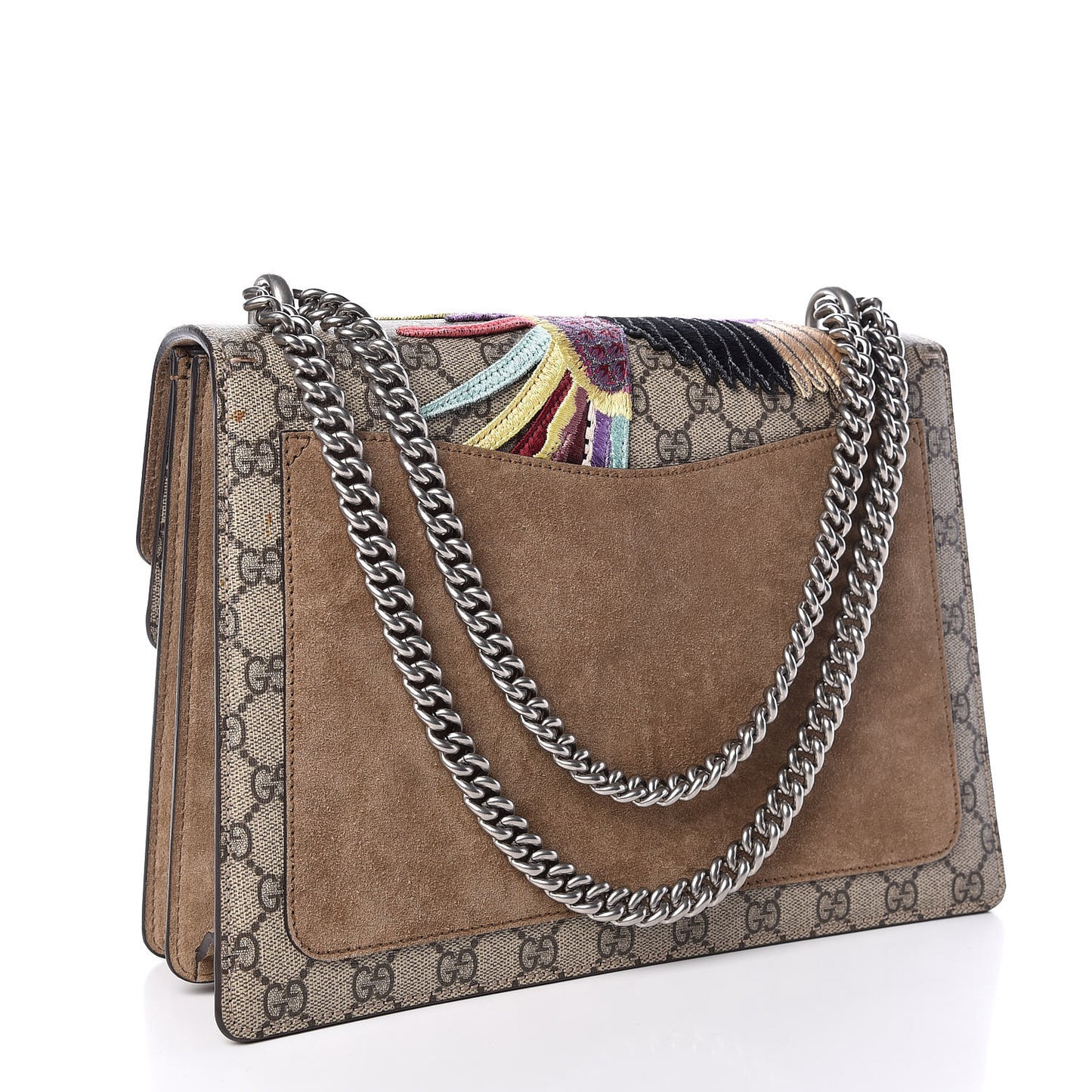 GG Supreme Monogram Embroidered Medium Dionysus Shoulder Bag Taupe