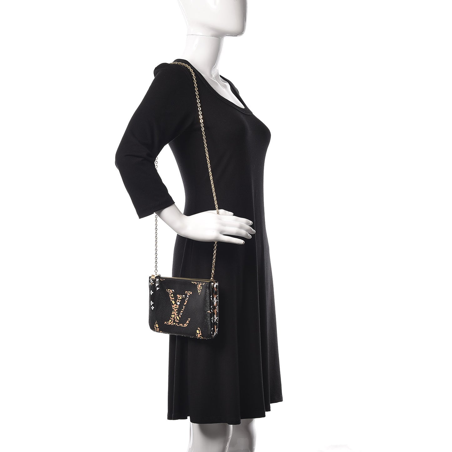 Monogram Giant Jungle Pochette Double Zip Black