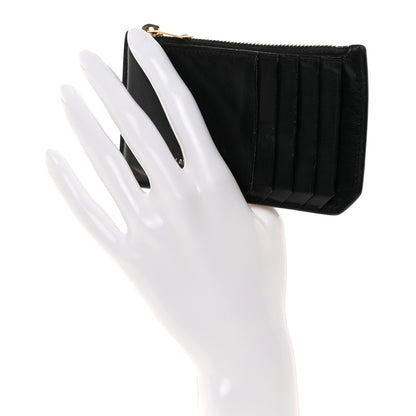 Saint Laurent Calfskin 5 Fragments Zip Pouch Card Holder Black 2 of 17