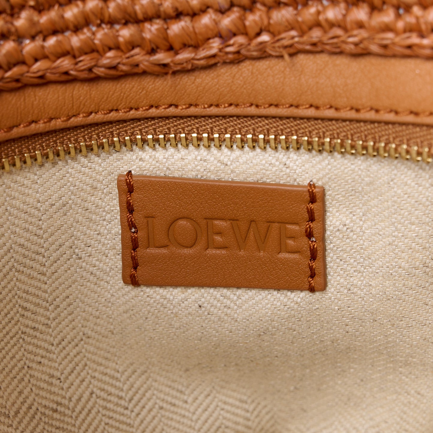 Calfskin Raffia Slit Pochette Bag Honey Gold