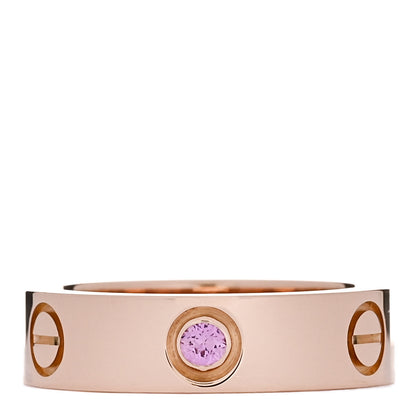 Cartier 18K Pink Gold Pink Sapphire 5.5mm LOVE Ring 54 6.75 1 of 5