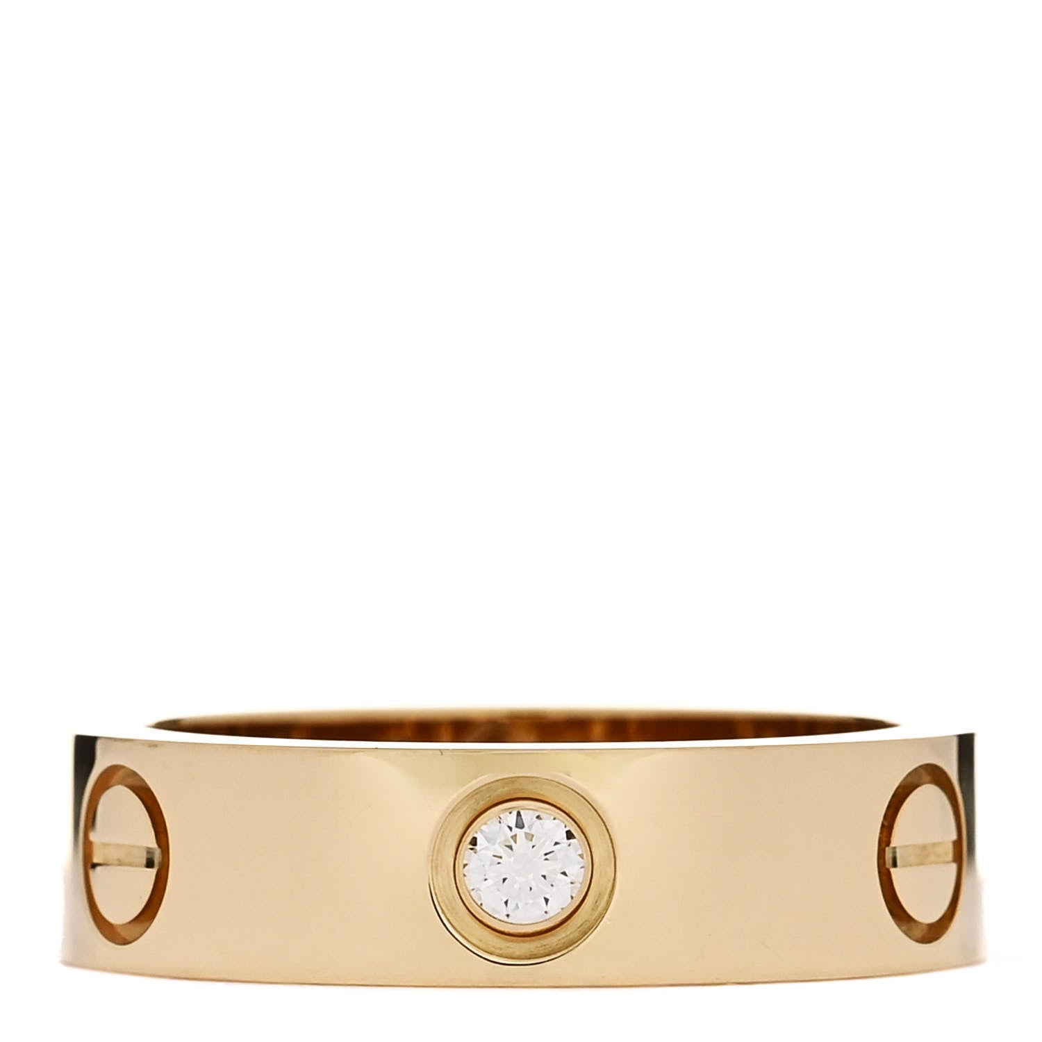 Cartier 18K Yellow Gold 3 Diamond 5.5mm LOVE Ring 56 7.75 1 of 5