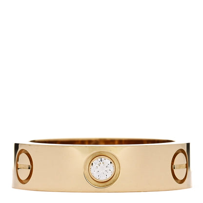 Cartier 18K Yellow Gold 3 Diamond 5.5mm LOVE Ring 56 7.75 1 of 5