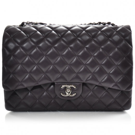 Chanel Lambskin Quilted Maxi Double Flap Plum 1 of 13