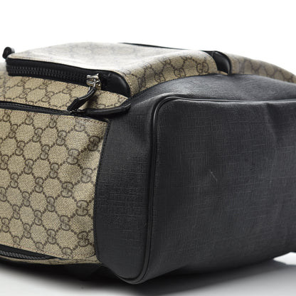 Gucci GG Supreme Monogram Single Buckle Backpack Beige Black 9 of 14