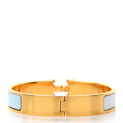 Hermes Enamel Narrow Clic Clac H Bracelet PM Rainbow Bleu 3 of 7
