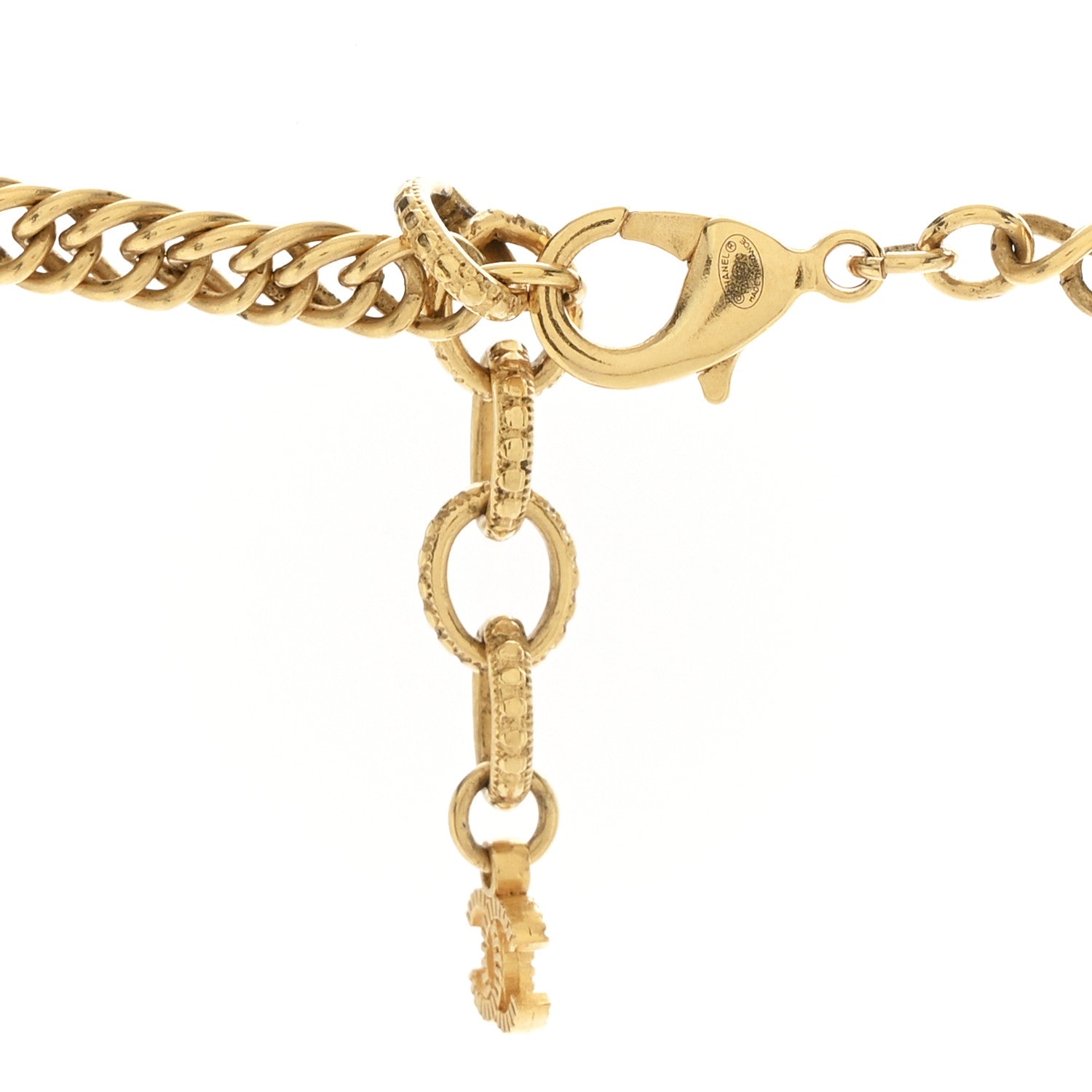 Chanel ID Dog Tag Charm Necklace Gold 6 of 7