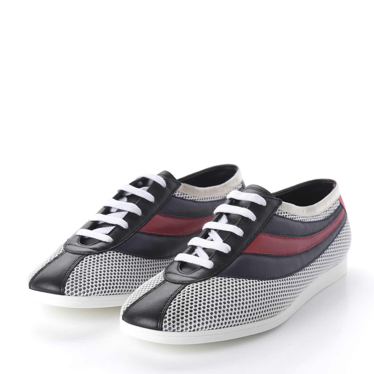 Gucci Calfskin Mesh Mens Falacer Sneakers 8 White Blue Red 3 of 9