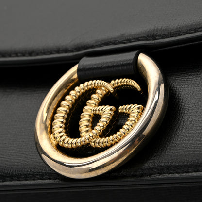 Gucci Textured Calfskin Small Torchon GG Ring Shoulder Bag Black 11 of 13