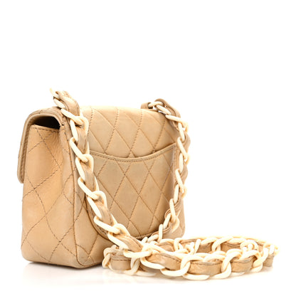 Chanel Lambskin Quilted Bekko Resin Mini Square Flap Beige 2 of 13