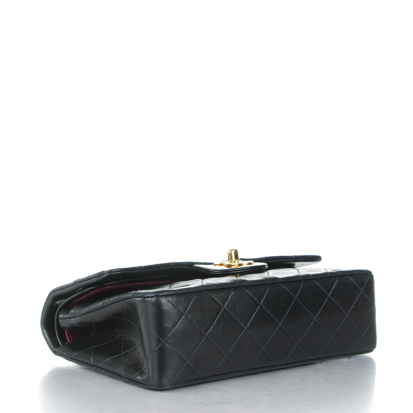 Lambskin Quilted Small Double Flap Black