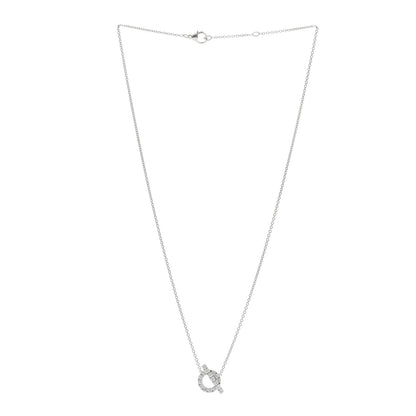 Hermes 18K White Gold Diamond Finesse Pendant Necklace 3 of 5
