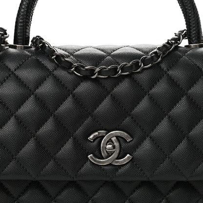 Chanel Caviar Quilted Medium Coco Handle Flap Black 8 of 10