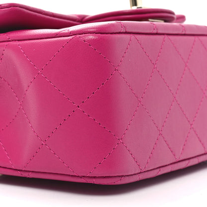 Chanel Lambskin Quilted Mini Top Handle Rectangular Flap Fuchsia 9 of 10