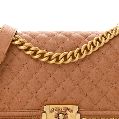 Chanel Caviar Quilted Chain Around Medium Boy Flap Beige 8 of 14