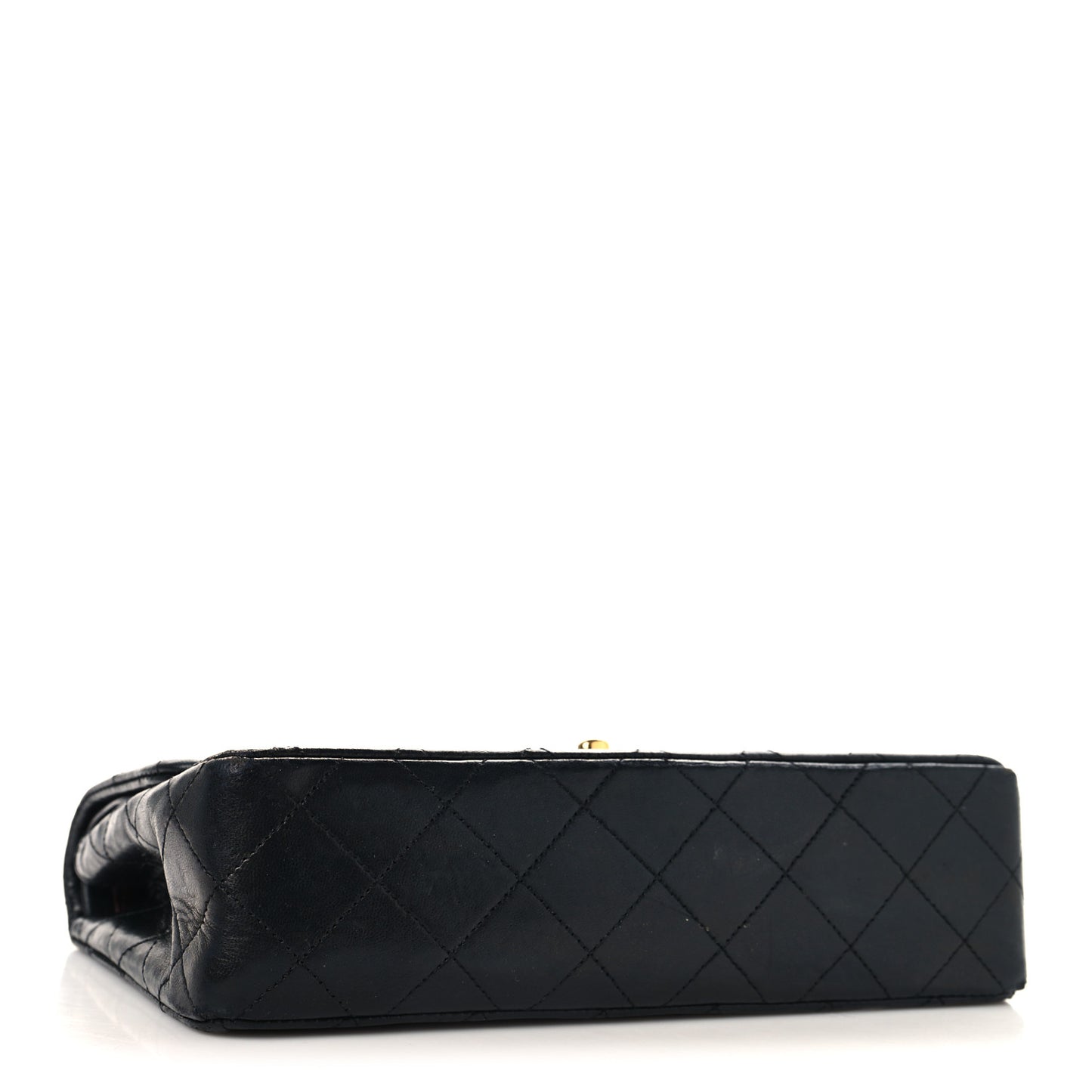 Lambskin Quilted Small Double Flap Black