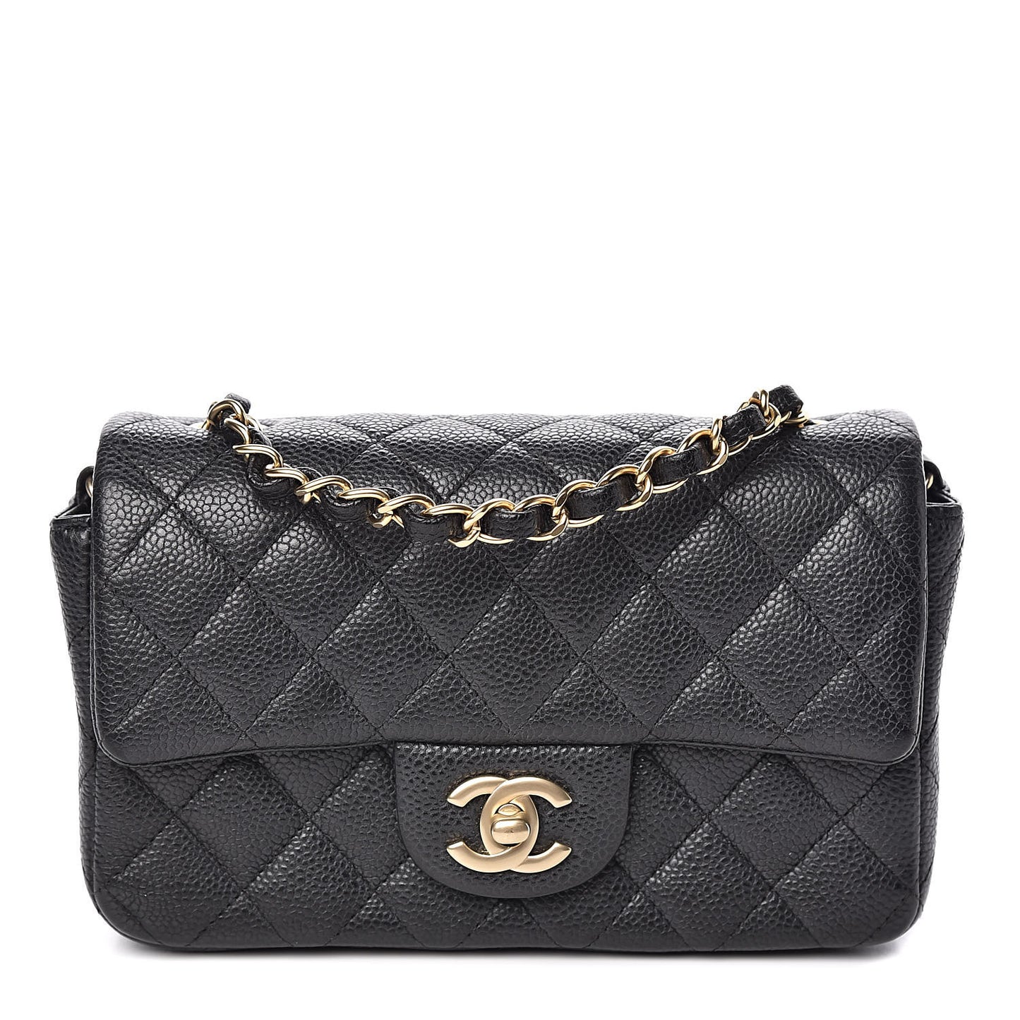Caviar Quilted Mini Rectangular Flap Black