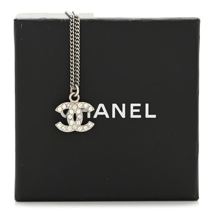 Chanel Crystal Timeless CC Necklace Silver 7 of 7
