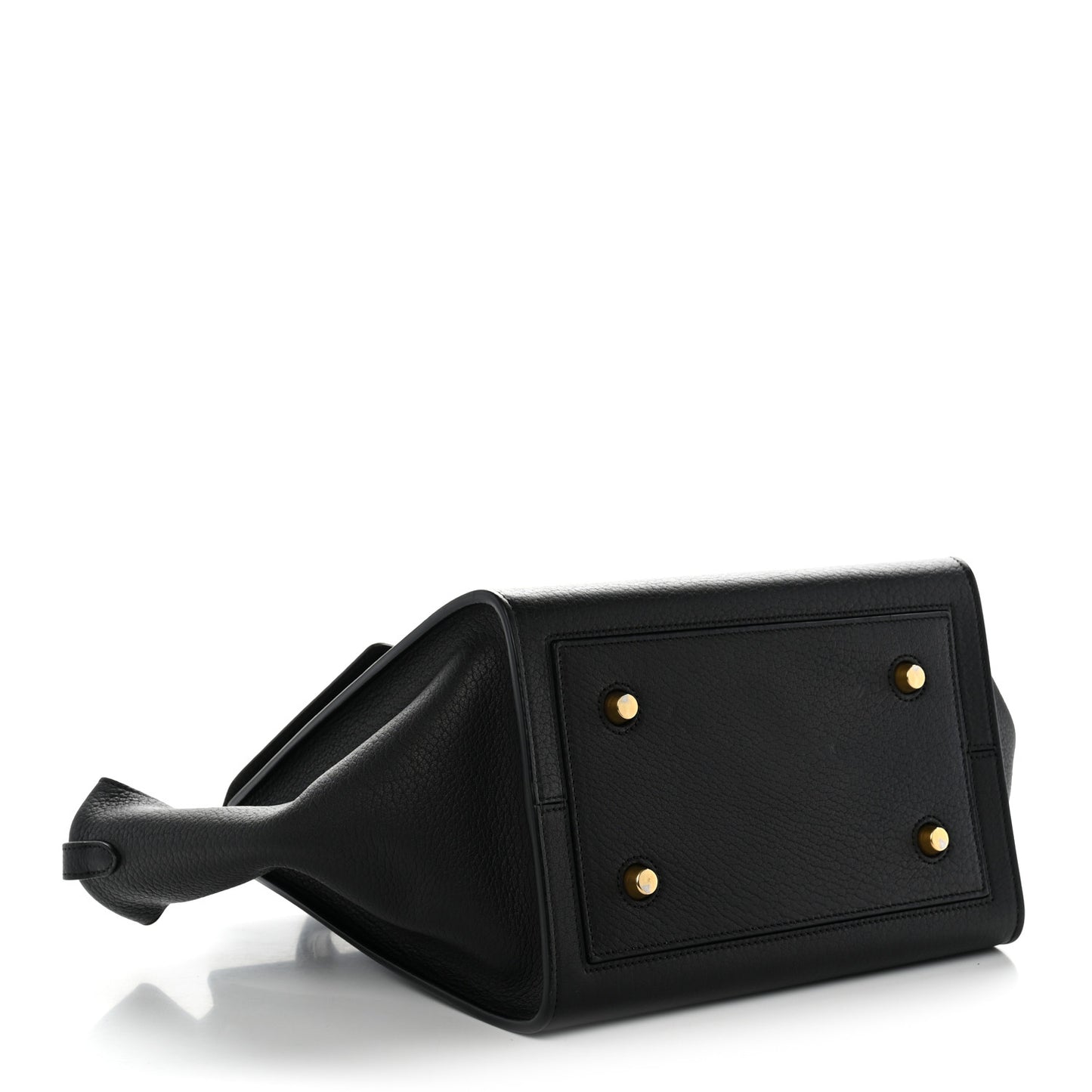 Crisped Calfskin Mini Tie Knot Tote Black