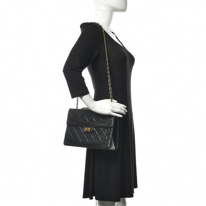Chanel Lambskin Quilted Medium Mademoiselle Single Flap Black 2 of 13