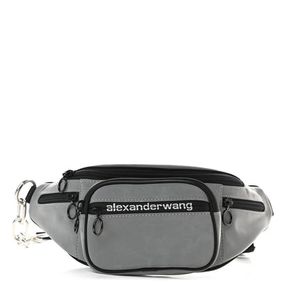 Alexander Wang Nylon Logo Printed Attica Belt Bag Reflective Silver 1 of 8