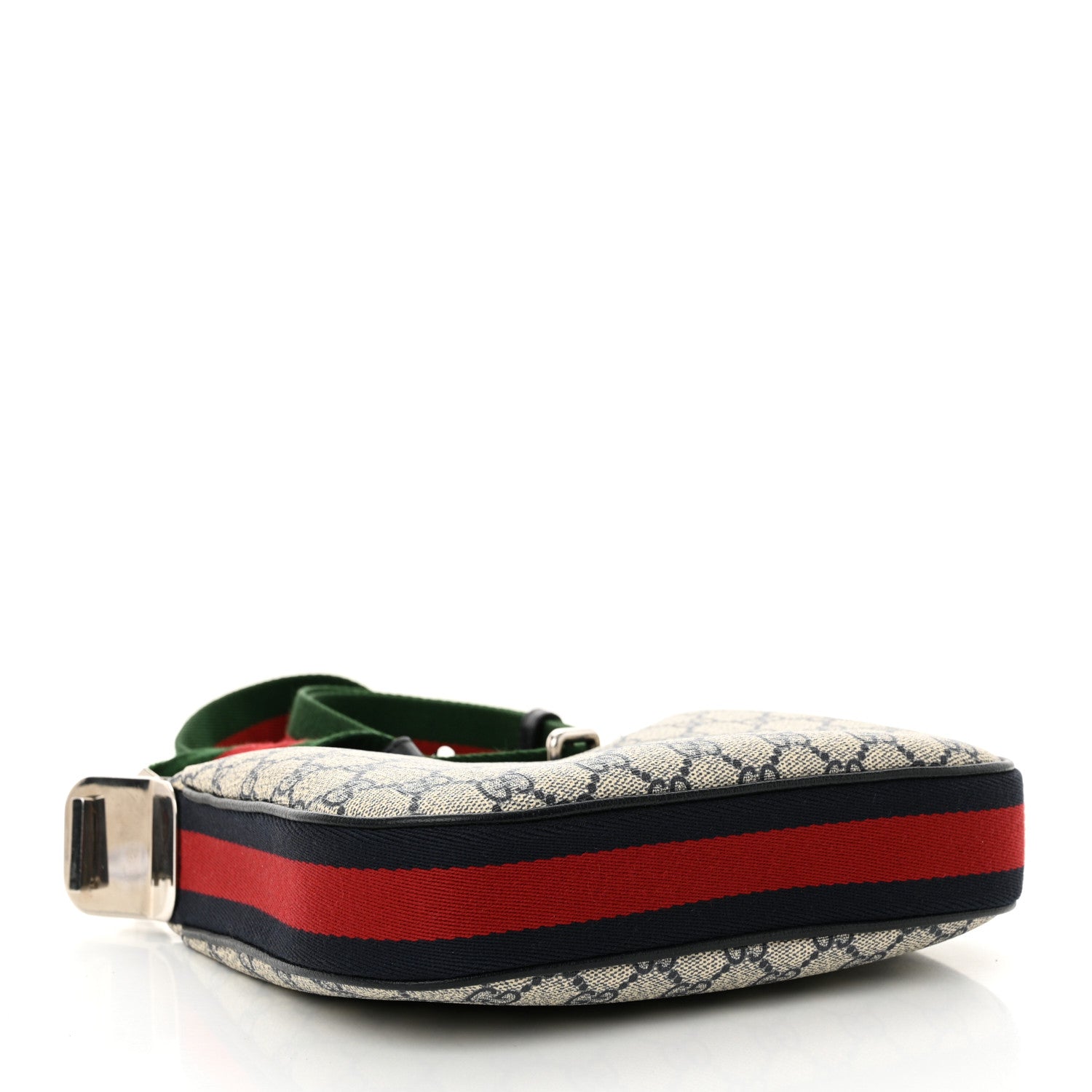 Gucci GG Supreme Monogram Textured Calfskin Web Small Attache Shoulder Bag Beige Blue 4 of 10