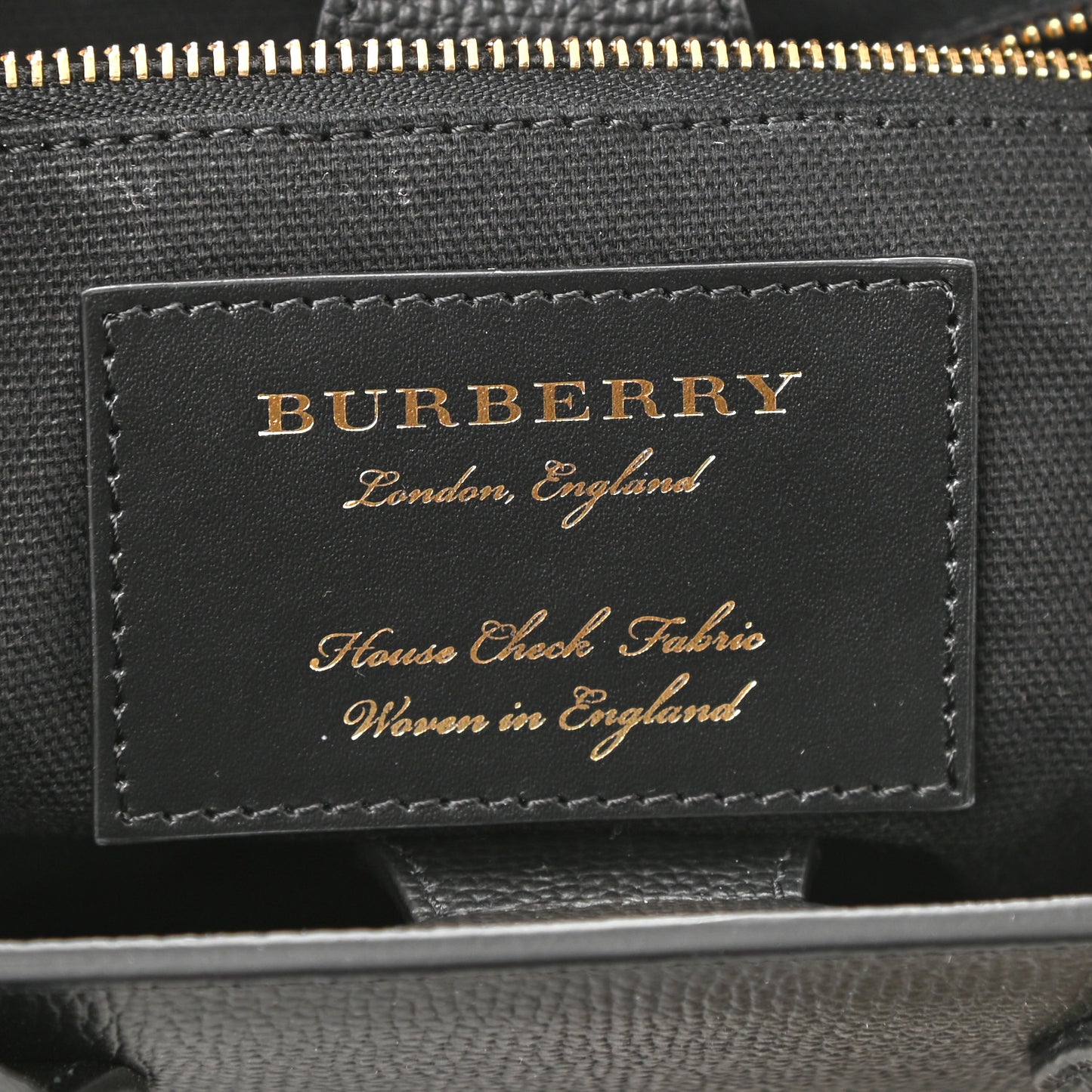 Derby Calfskin House Check Small Banner Tote Black