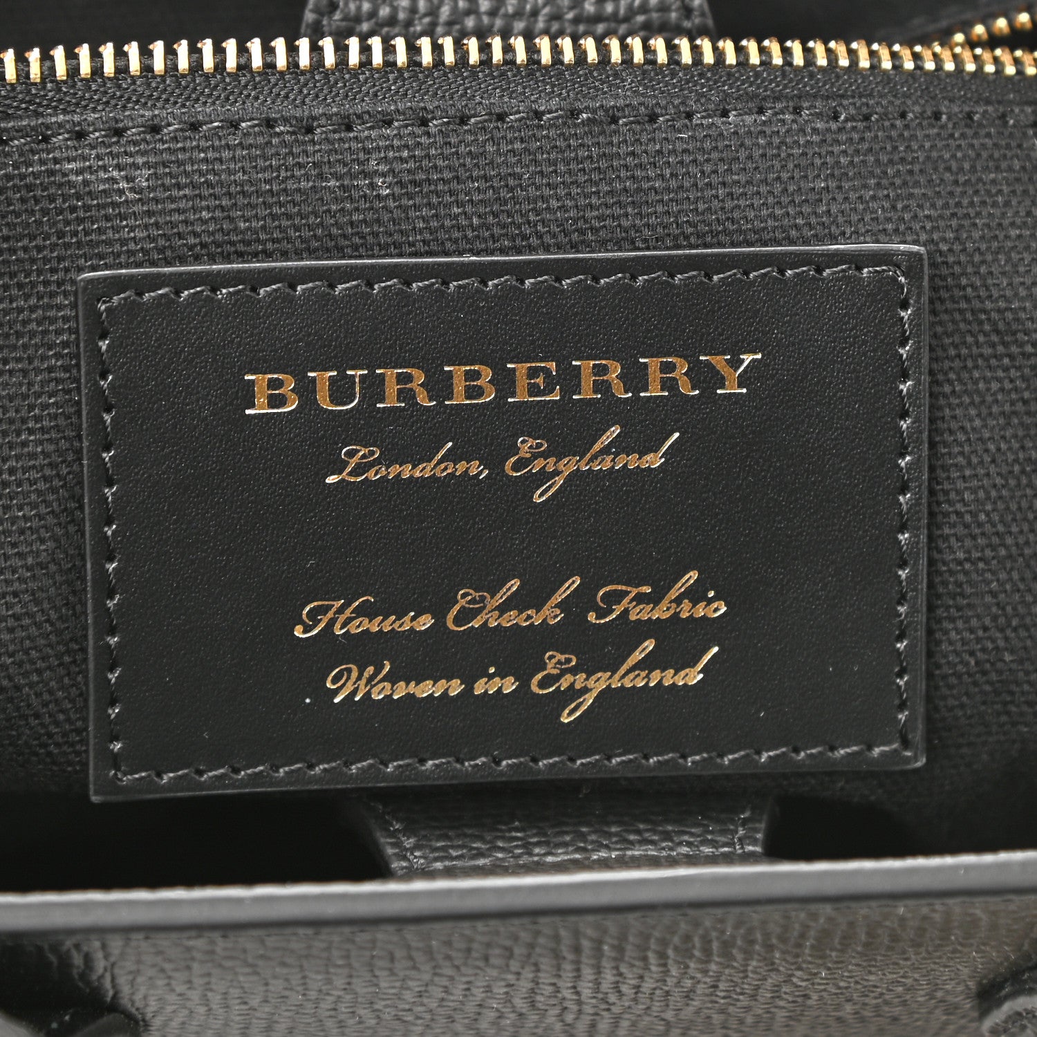 Burberry Derby Calfskin House Check Small Banner Tote Black 6 of 9