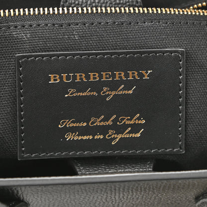 Burberry Derby Calfskin House Check Small Banner Tote Black 6 of 9