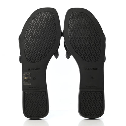 Hermes Rubber Aloha Sandals 35 Black 4 of 4