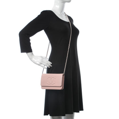 Chanel Caviar Timeless CC Wallet On Chain WOC Pink 2 of 13