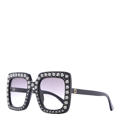 Gucci Acetate Crystal Oversize Sunglasses GG0148S Black 1 of 8