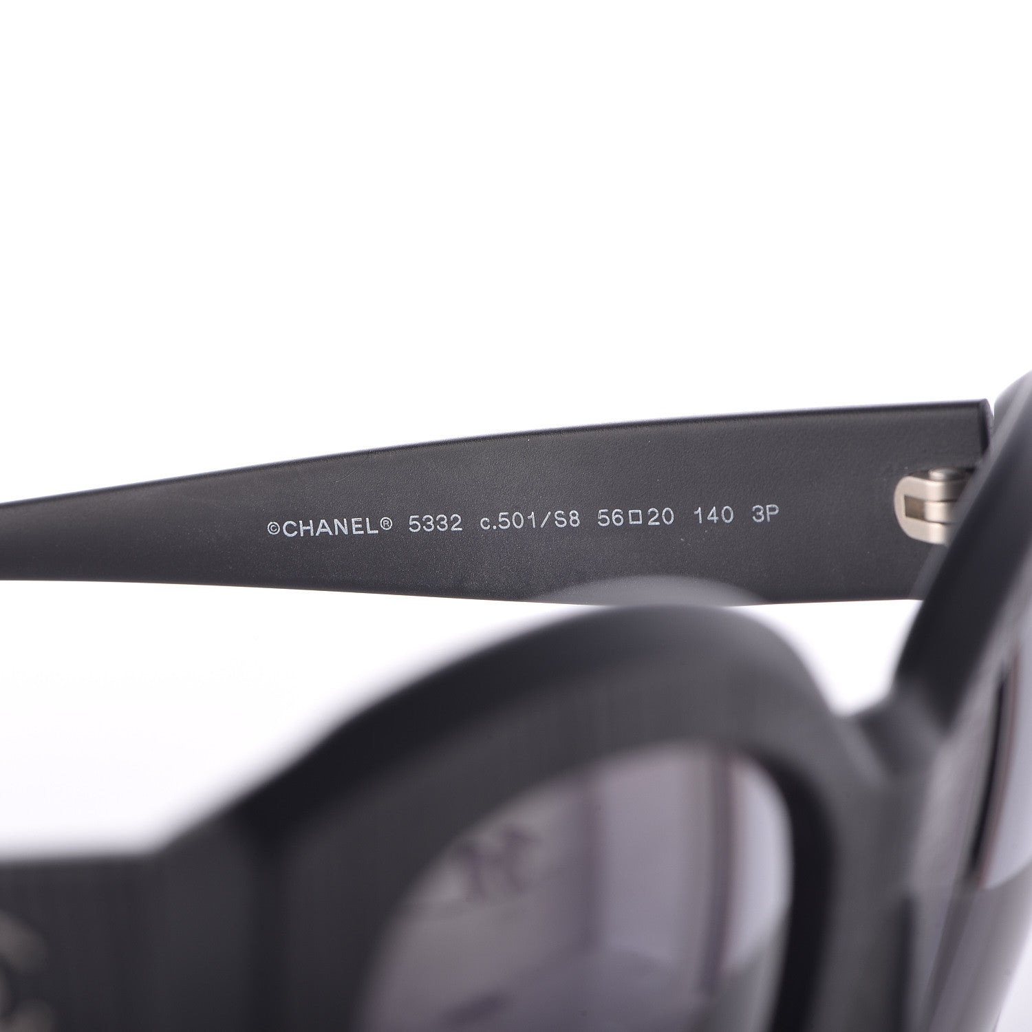 Chanel Tweed Effect CC Polarized Butterfly Signature Sunglasses 5332 Black 6 of 7