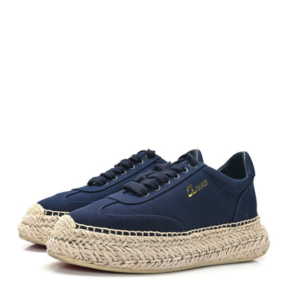 Christian Louboutin Toile Calfskin Espasneak Flat Sneaker 37 Obscur 3 of 7