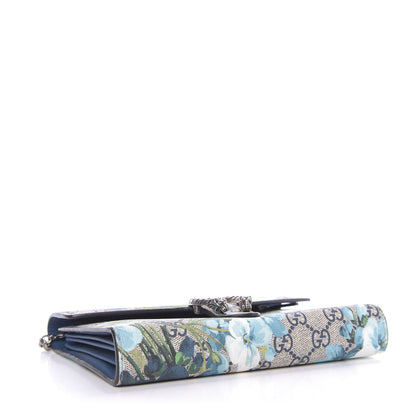 Gucci GG Supreme Monogram Blooms Mini Dionysus Chain Wallet Beige Blue Navy Vintage Blue 4 of 9