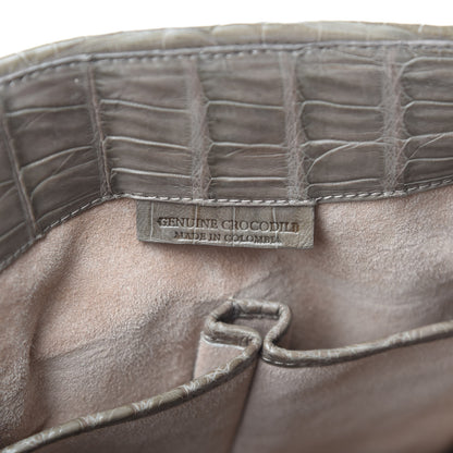 Nancy Gonzalez Crocodile Shoulder Bag Taupe 7 of 11
